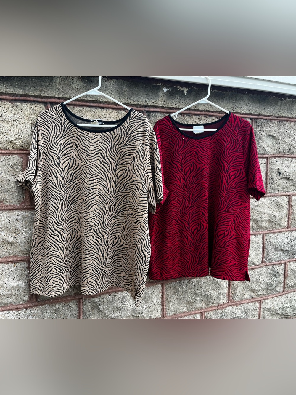 Lot of 2 plus women shirts 1X (16/18) fashion bug red and gold